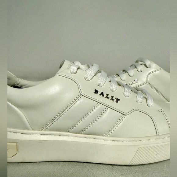 Bally Ivory Leather Casual Sneakers size 10M - Picture 3 of 8